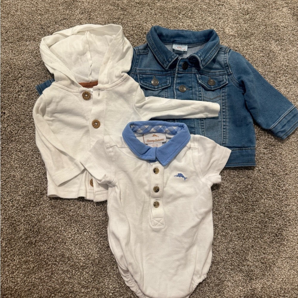 Denim and White Kids Jacket Set